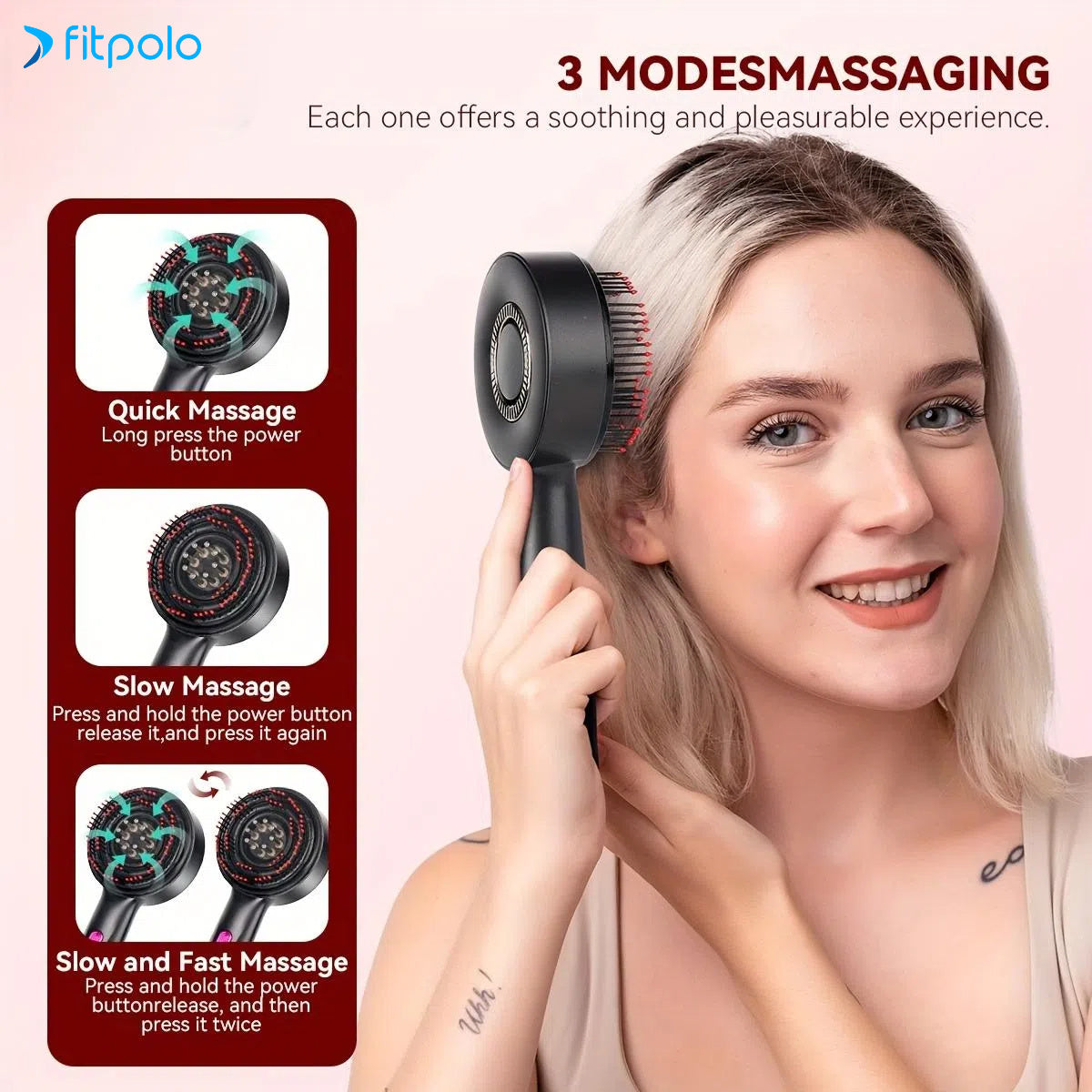 Fitpolo Upgrade 2 in 1 Hair Oil Applicator, Electric Hair Brushes for Hair Growth, Hair Oil Applicator Scalp Massager, USB Rechargeable, 1400mAh Lithium Battery Oil Dispenser for Hai - ScalpX