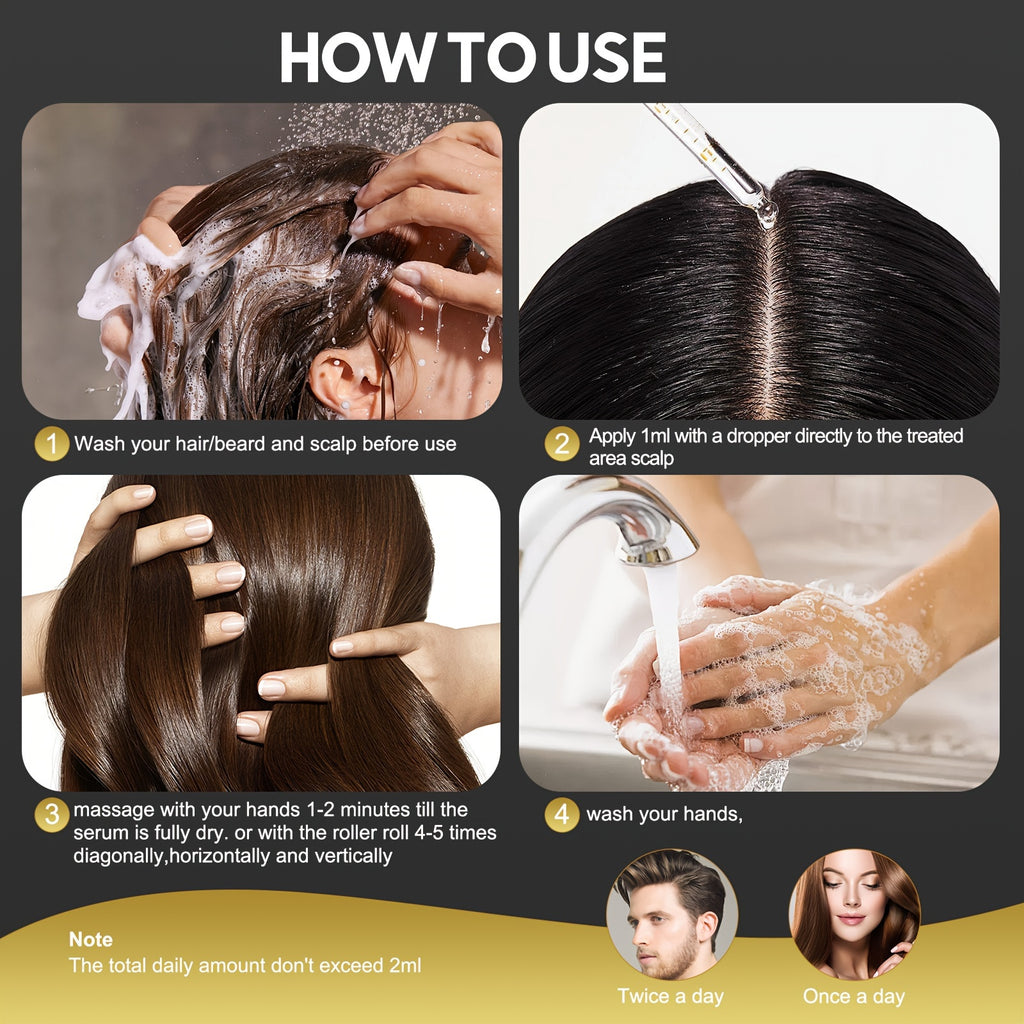 5% Minoxidil for Men and Women Hair Growth Oil, Biotin Hair Growth Serum Hair Regrowth Treatment for Scalp Hair Loss Hair Thinning, Natural Hair Growth for Thicker Longer Fuller Healthier Hair 3.3oz - ScalpX