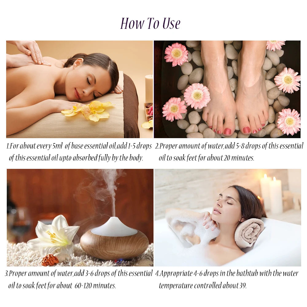 100ml Lavender Essential Oil Pure Natural Essential Oils for Help Sleeping Relaxing Diffuser Aroma Oil Rose Bergamot Ylang Ylang - ScalpX