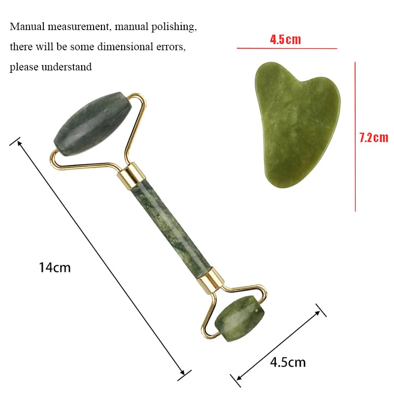 Natural Face Massager For Guasha Scraper Jade Roller Massage Face Gua sha Scraper Jade Roller Microniddle Roller Face Massager - Scalpx