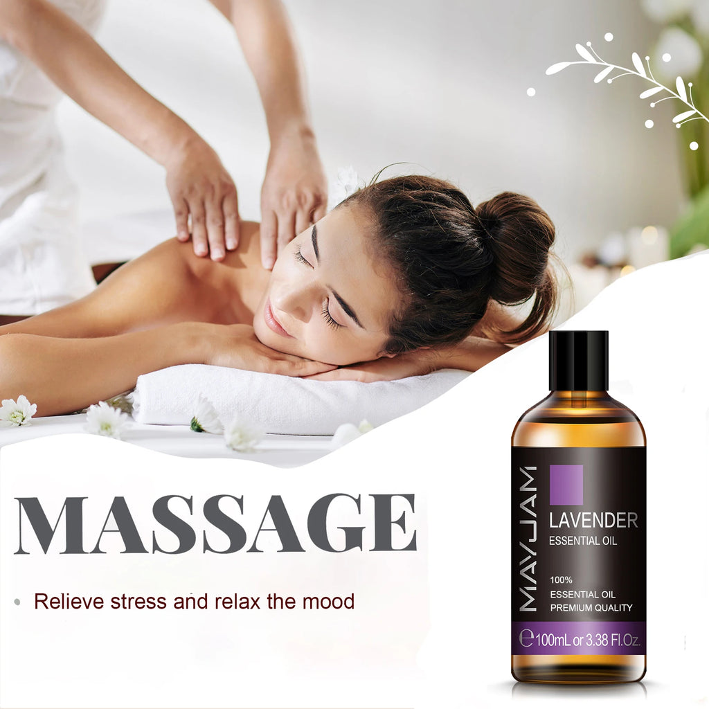 100ml Lavender Essential Oil Pure Natural Essential Oils for Help Sleeping Relaxing Diffuser Aroma Oil Rose Bergamot Ylang Ylang - ScalpX