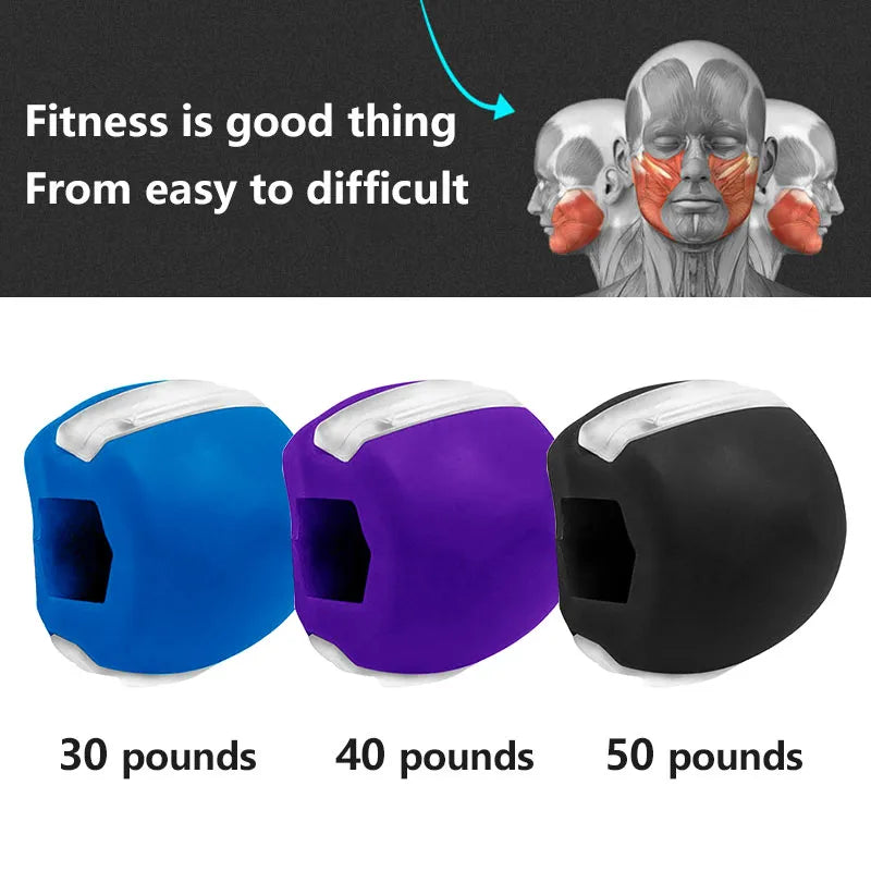 Food-grade Silicon Jaw Exercise Line Ball Muscle Training Fitness Ball Neck Face Toning  Jaw Muscle Training Face lift - Scalpx