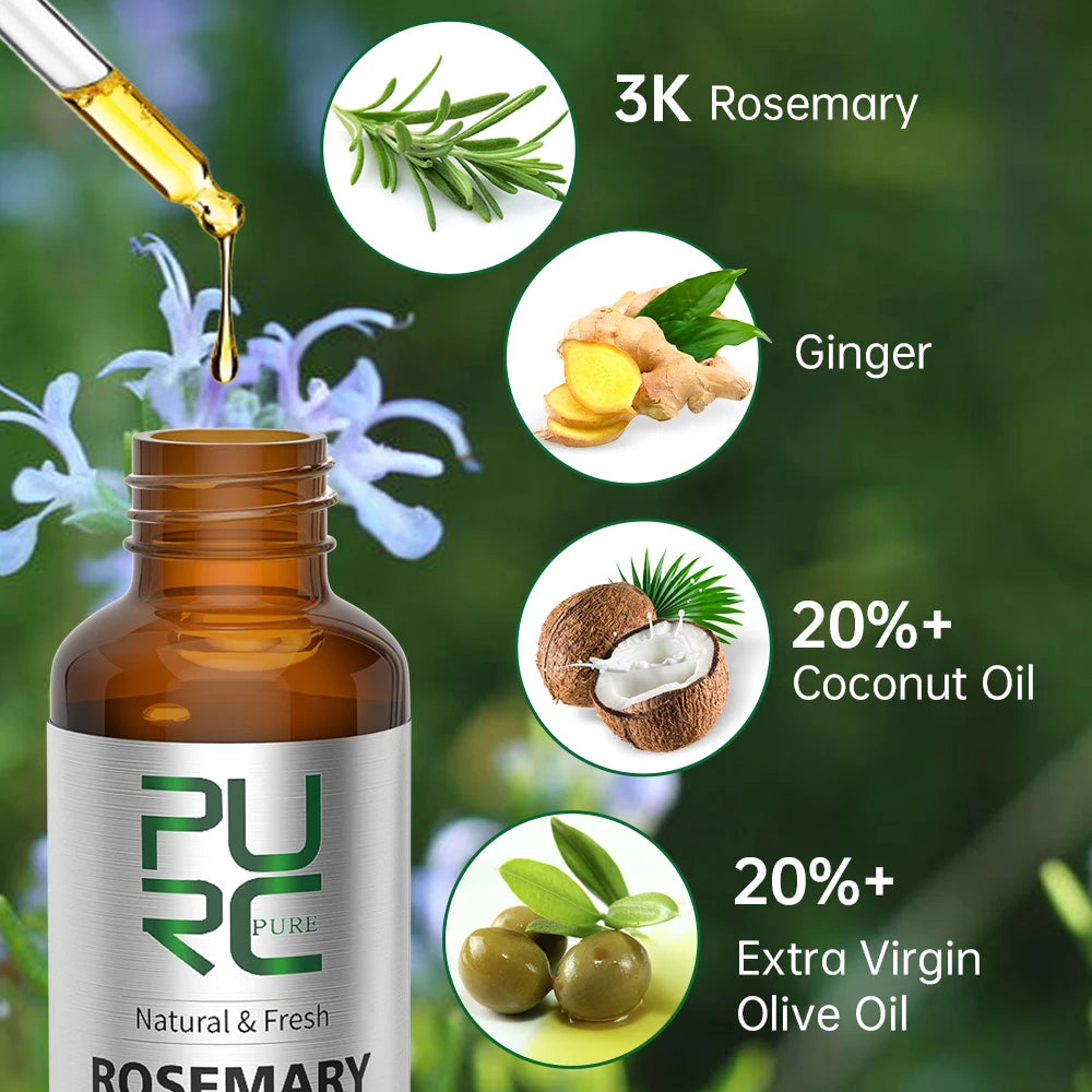 Rosemary Oil Hair Growth Products for Man - Women | Anti Hair Loss Fast Regrowth Thicken Oils Scalp Treatment Hair Care - Scalpx