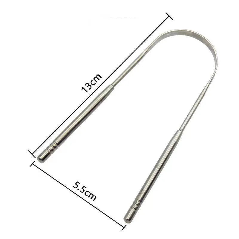 Tongue Scraper Stainless Steel Tongue Cleaner Professional Tongue Brush for Oral Care Improve Bad Breath and Fresh Breath - Scalpx
