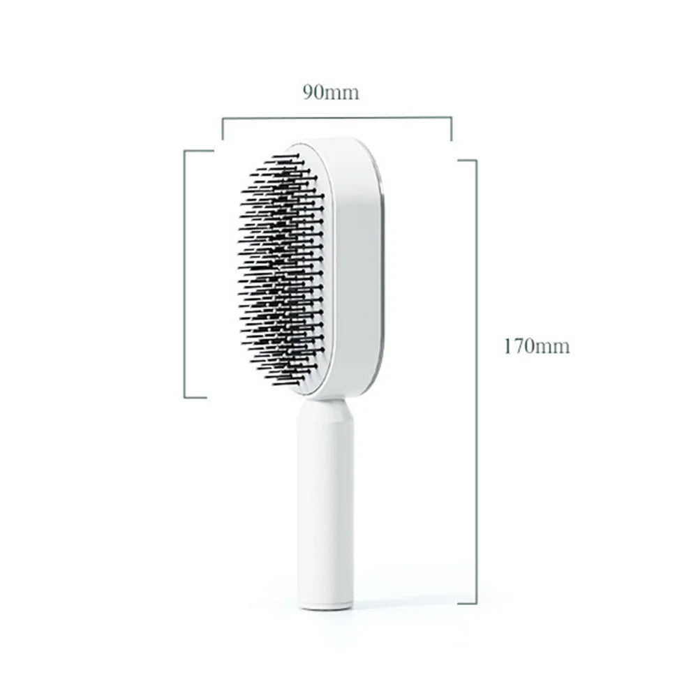 Massage Comb Hair Brush Air Cushion One-Key Self Cleaning Hair Comb Professional Detangling Scalp Air Bag Combs For Hair - Scalpx