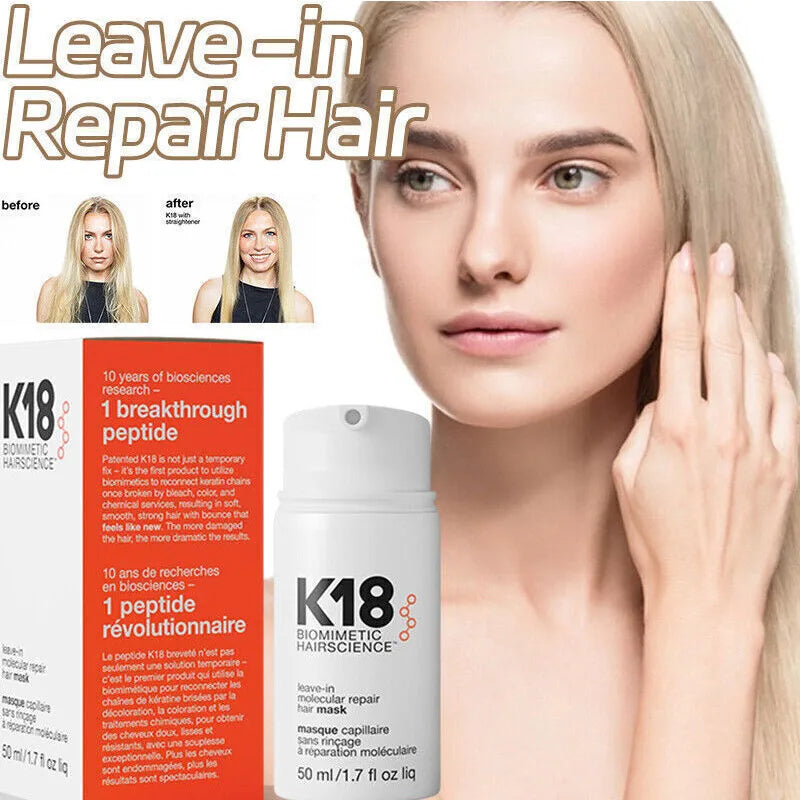 K18 Repair Hair Mask Damage Leave-In Molecular Restore Soft hair Deep Repair Keratin & Scalp Treatment Hair Care Condition - Scalpx