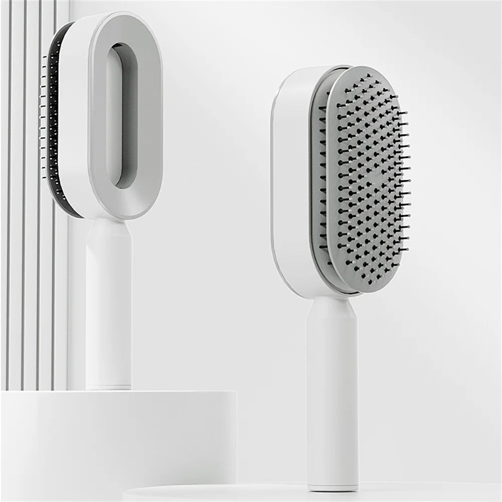 Massage Comb Hair Brush Air Cushion One-Key Self Cleaning Hair Comb Professional Detangling Scalp Air Bag Combs For Hair - Scalpx