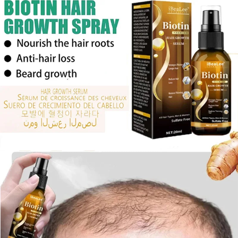 Hair Growth Products Biotin Anti Hair Loss Spray Scalp Treatment Fast Growing Care Essential Oils for Men Women Hair Care - Scalpx