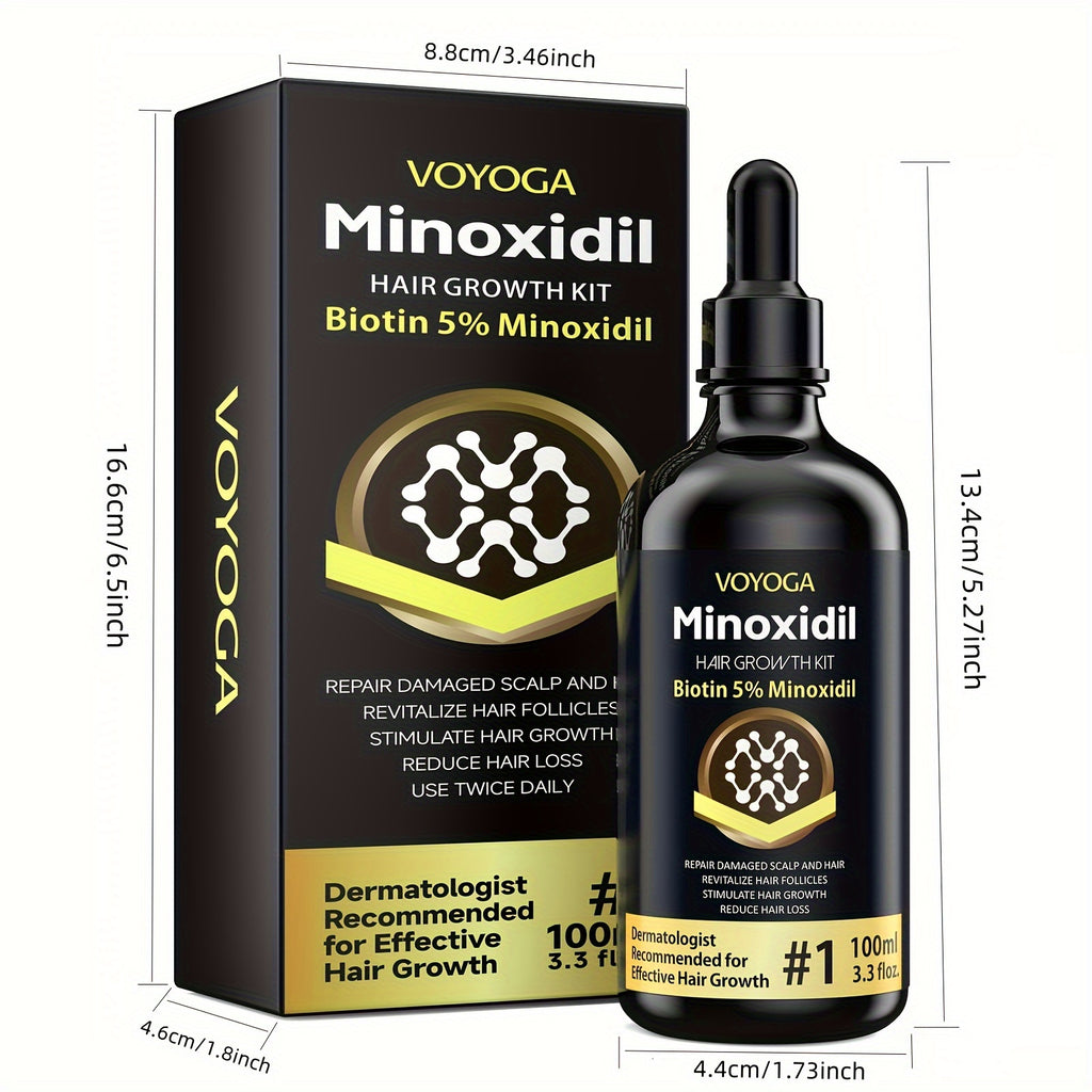 5% Minoxidil for Men and Women Hair Growth Oil, Biotin Hair Growth Serum Hair Regrowth Treatment for Scalp Hair Loss Hair Thinning, Natural Hair Growth for Thicker Longer Fuller Healthier Hair 3.3oz - ScalpX