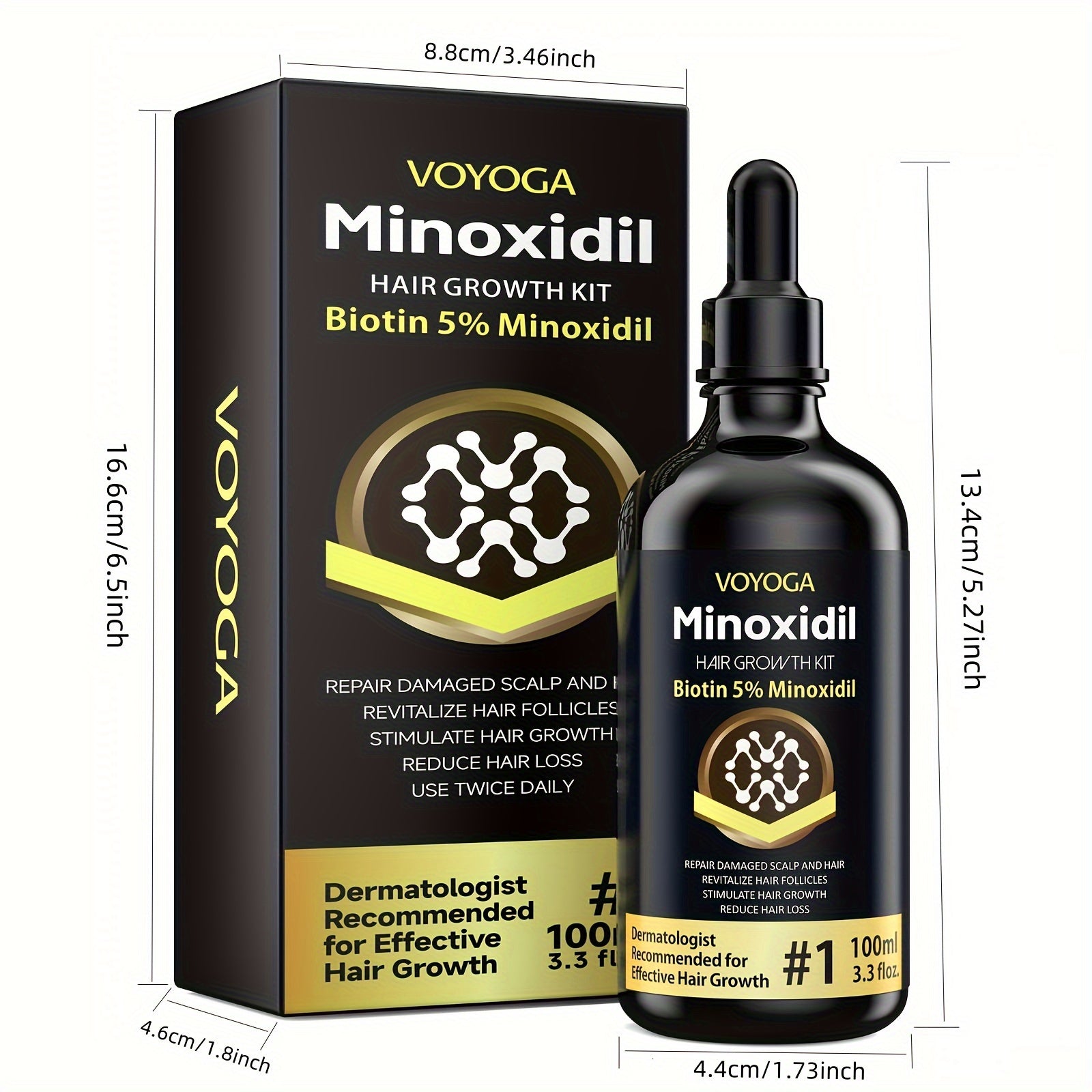5% Minoxidil for Men and Women Hair Growth Oil, Biotin Hair Growth Serum Hair Regrowth Treatment for Scalp Hair Loss Hair Thinning, Natural Hair Growth for Thicker Longer Fuller Healthier Hair 3.3oz - ScalpX