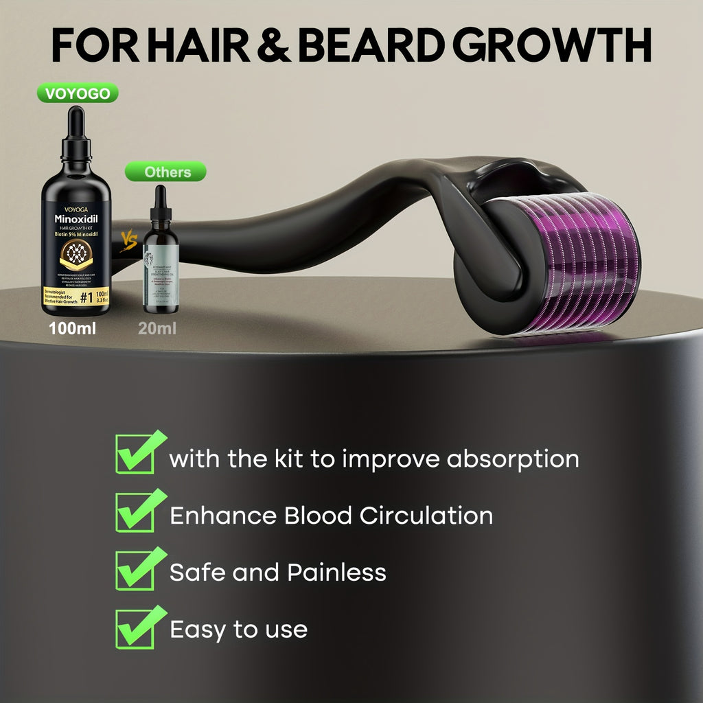 5% Minoxidil for Men and Women Hair Growth Oil, Biotin Hair Growth Serum Hair Regrowth Treatment for Scalp Hair Loss Hair Thinning, Natural Hair Growth for Thicker Longer Fuller Healthier Hair 3.3oz - ScalpX