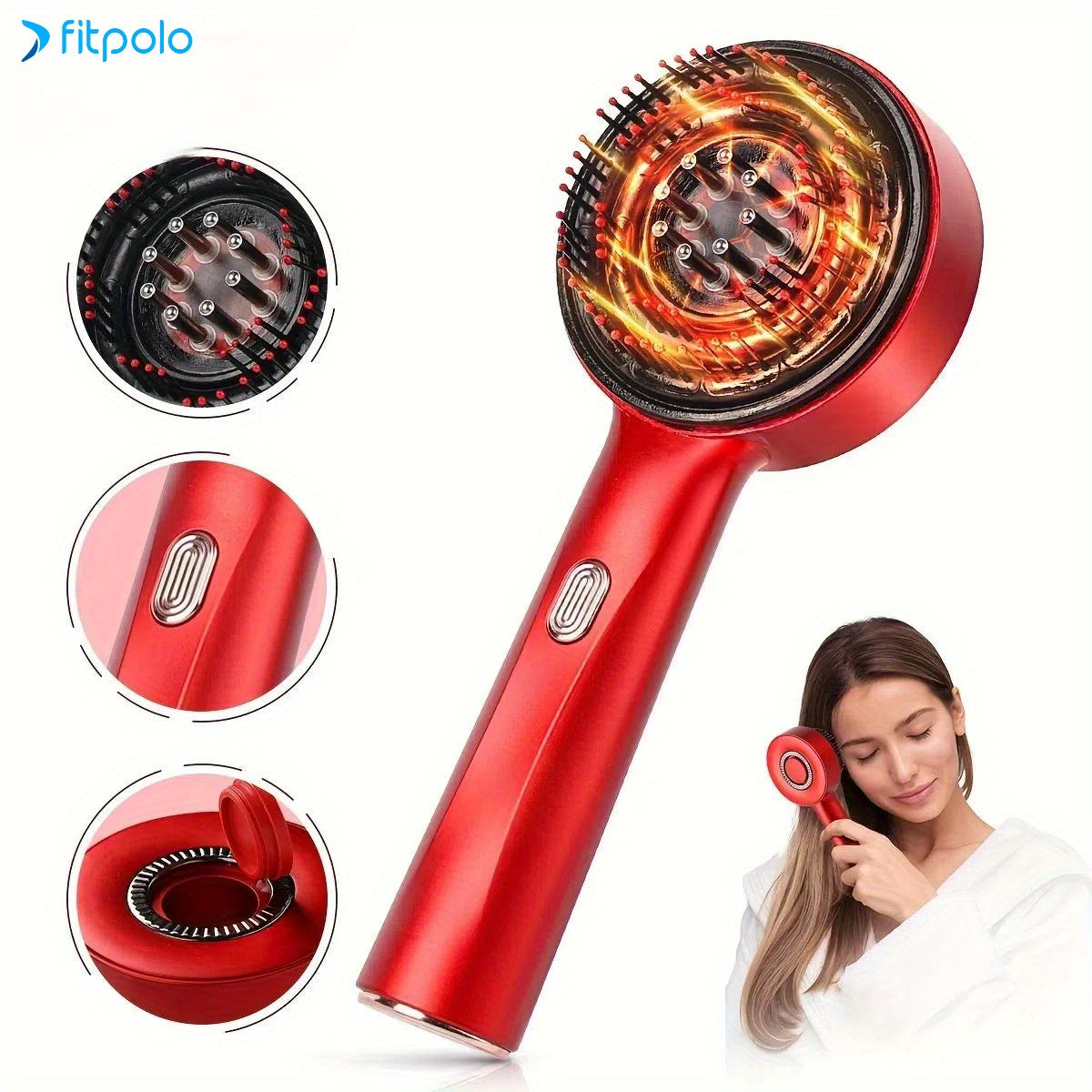 Fitpolo Upgrade 2 in 1 Hair Oil Applicator, Electric Hair Brushes for Hair Growth, Hair Oil Applicator Scalp Massager, USB Rechargeable, 1400mAh Lithium Battery Oil Dispenser for Hai - ScalpX