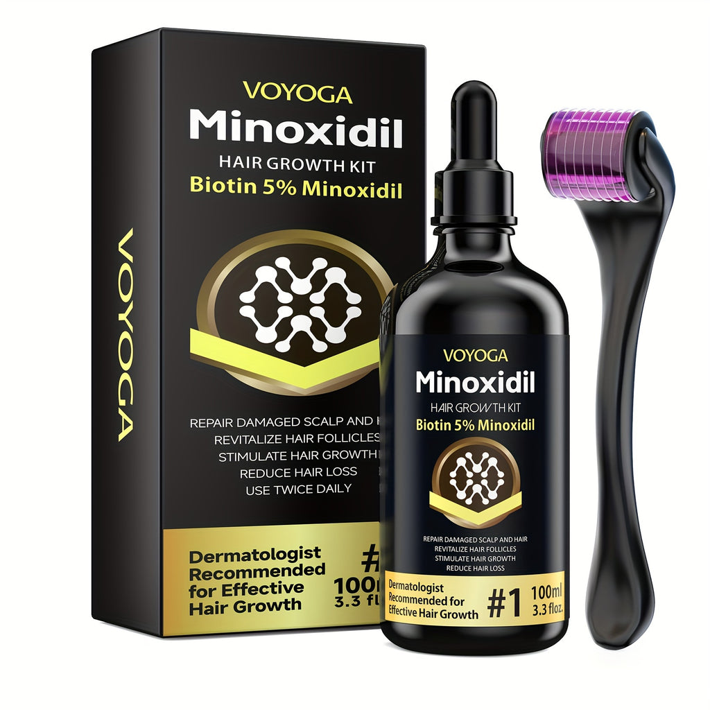 5% Minoxidil for Men and Women Hair Growth Oil, Biotin Hair Growth Serum Hair Regrowth Treatment for Scalp Hair Loss Hair Thinning, Natural Hair Growth for Thicker Longer Fuller Healthier Hair 3.3oz - ScalpX