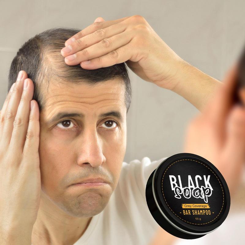 Black Soap Shampoo for Grey Hair Coverage and Vitality